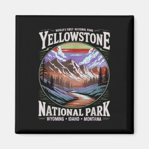 Yellowstone Nationalpark alte Berglandschaft  Magnet
