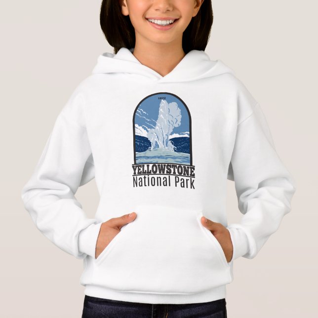 Yellowstone Nationalpark Alte Treue Vintag Hoodie (Vorderseite)