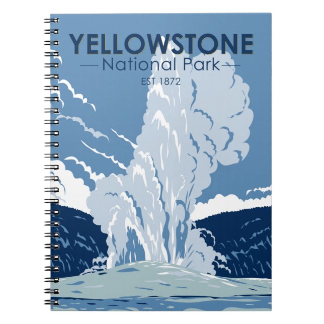 Yellowstone Nationalpark Alte Treue Vintag Notizblock (Vorderseite)