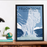 Yellowstone Nationalpark Alte Treue Vintag Poster<br><div class="desc">Yellowstone Wald Vektorgrafik Design. Der Park verfügt über dramatische Schluchten,  alpine Flüsse,  üppige Wälder,  heiße Quellen und wilde Geysire,  einschließlich seiner berühmtesten,  Alten Treue.</div>