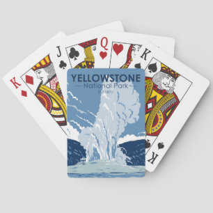 Yellowstone Nationalpark Alte Treue Vintag Spielkarten