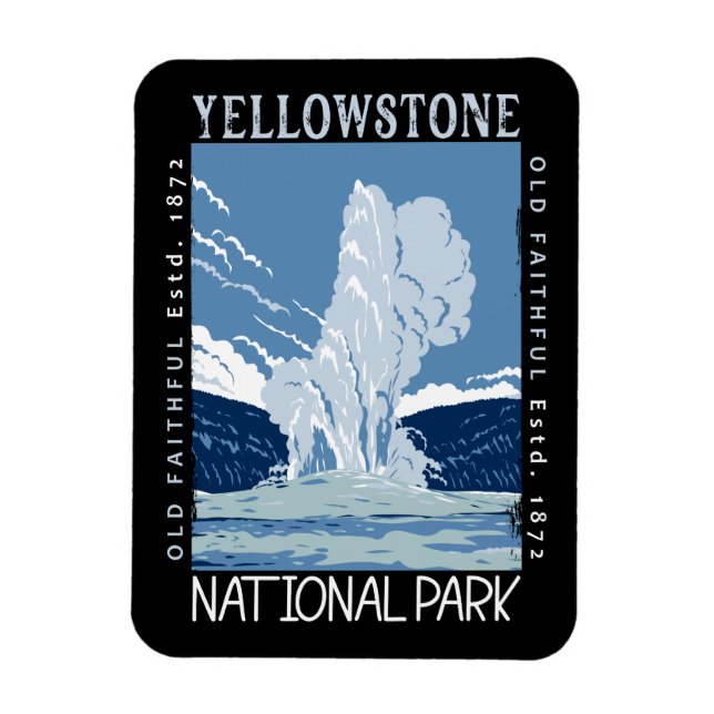 Yellowstone Nationalpark Altes treuer verzweifelte Magnet (Vertikal)