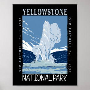 Yellowstone Nationalpark Altes treuer verzweifelte Poster