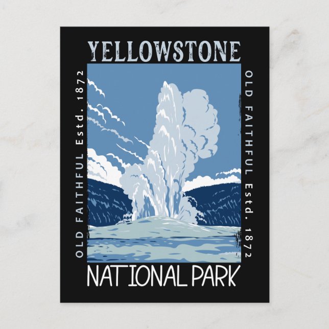 Yellowstone Nationalpark Altes treuer verzweifelte Postkarte (Vorderseite)