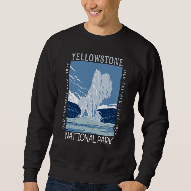 Yellowstone Nationalpark Altes treuer verzweifelte Sweatshirt (Vorderseite)