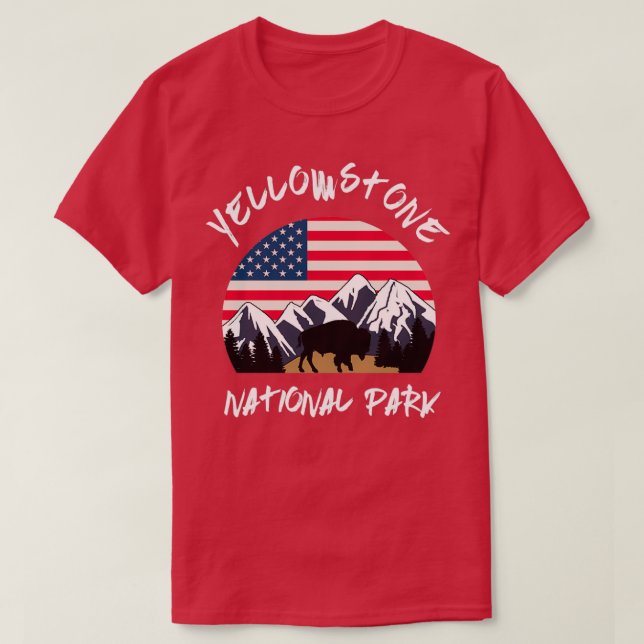Yellowstone Nationalpark Amerika T-Shirt (Design vorne)