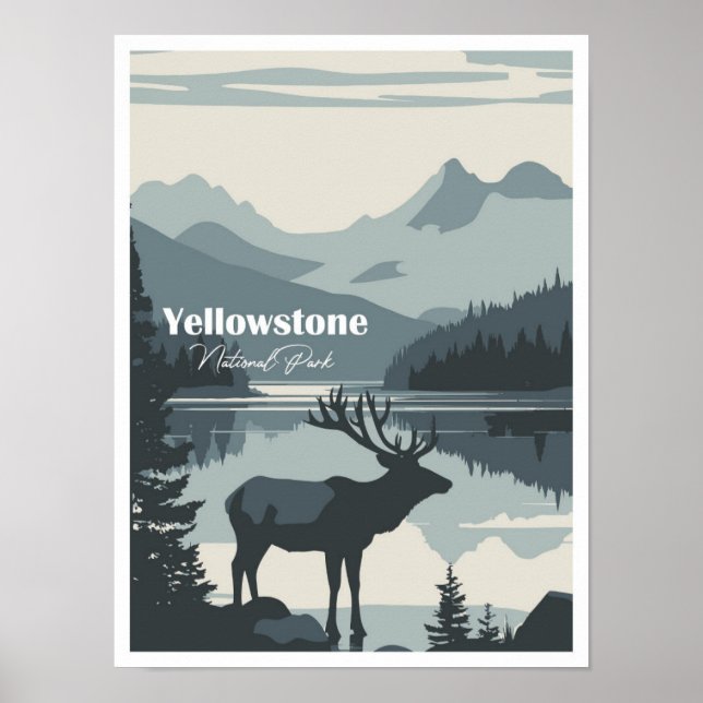 Yellowstone Nationalpark Artwork Place Poster (Vorne)