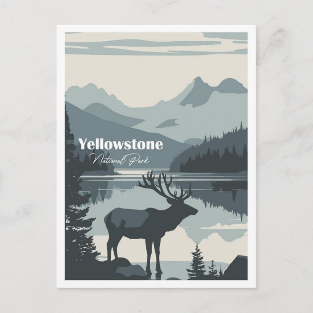 Yellowstone Nationalpark Artwork Place Postkarte (Vorderseite)