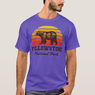 Yellowstone Nationalpark Bär Sonnenuntergang Gelb T-Shirt