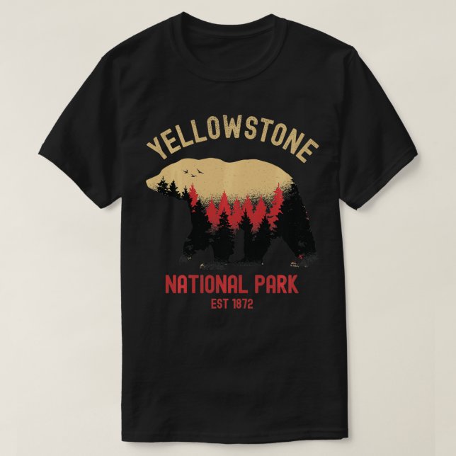 Yellowstone Nationalpark Bear Souvenir Geschenk T-Shirt (Design vorne)