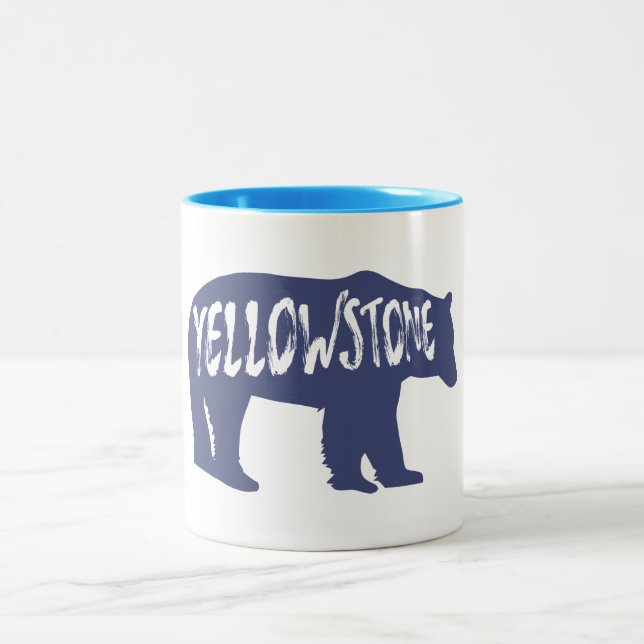 Yellowstone Nationalpark Bear Zweifarbige Tasse (Mittel)