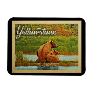 Yellowstone Nationalpark Bears Vintag Magnet