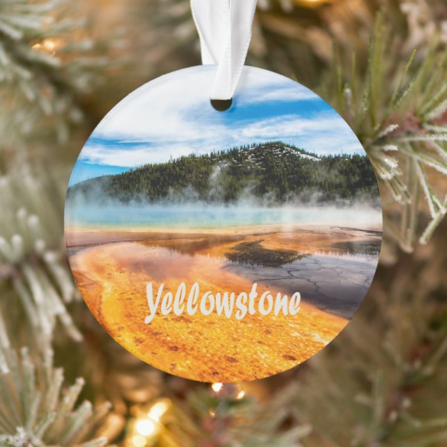 Yellowstone Nationalpark Berge Naturtiere Ornament (Baum)