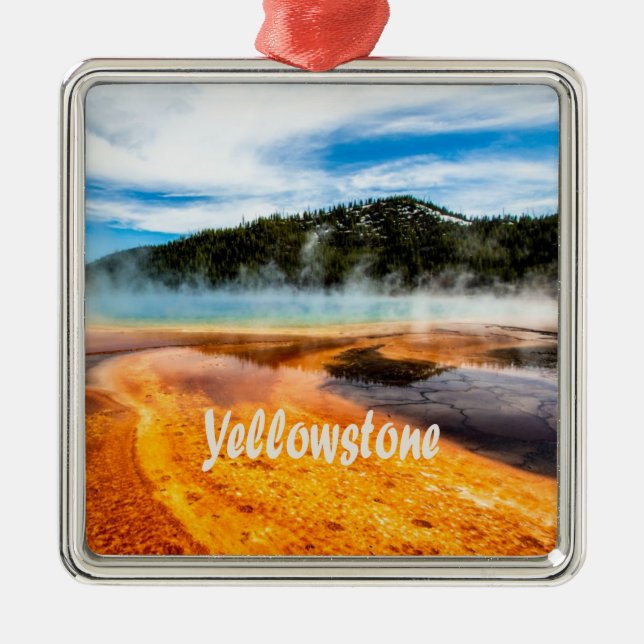 Yellowstone Nationalpark Berge Naturtiere Ornament Aus Metall (Vorne)
