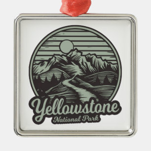 Yellowstone-Nationalpark Bergpfad Ornament Aus Metall