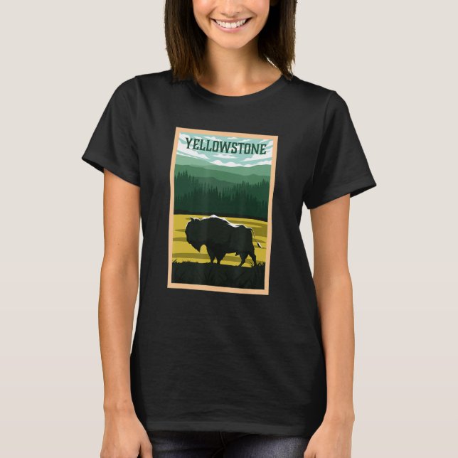 Yellowstone Nationalpark Bison Buffalo Souvenir T-Shirt (Vorderseite)
