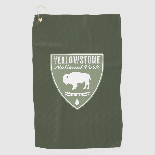 Yellowstone-Nationalpark-Bison Golfhandtuch (Vorderseite)