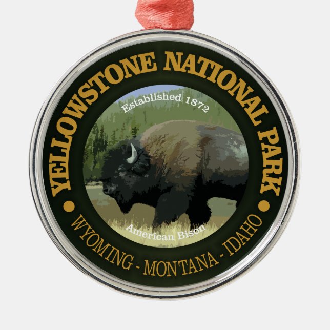 Yellowstone-Nationalpark (Bison) Ornament Aus Metall (Vorne)