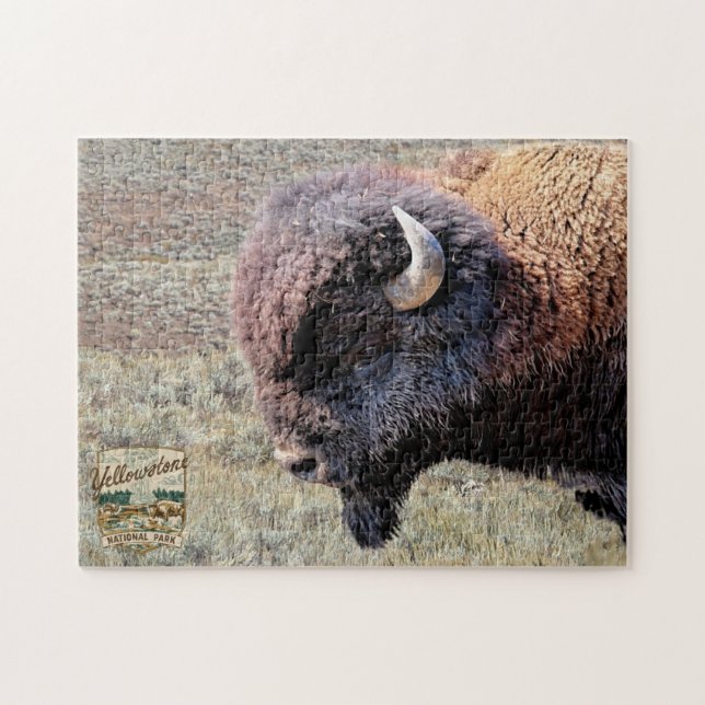 Yellowstone-Nationalpark-Bison-Rätsel Puzzle (Horizontal)