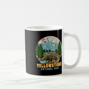 Yellowstone Nationalpark Bison Retro Wander Campin Kaffeetasse