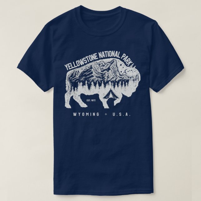 Yellowstone Nationalpark Bison T-Shirt (Design vorne)