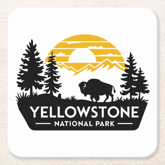Yellowstone Nationalpark Bison Untersetzer (Vorderseite)