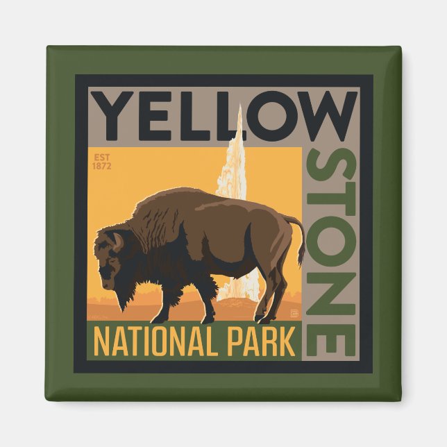 Yellowstone-Nationalpark | Buffalo Magnet (Vorne)