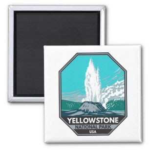 Yellowstone Nationalpark Burg Geyser Vintag Magnet
