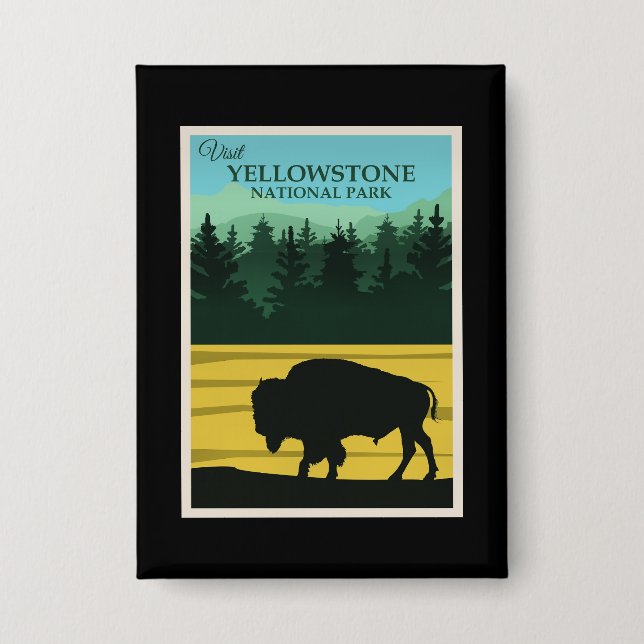 Yellowstone-Nationalpark Button (Vorderseite)