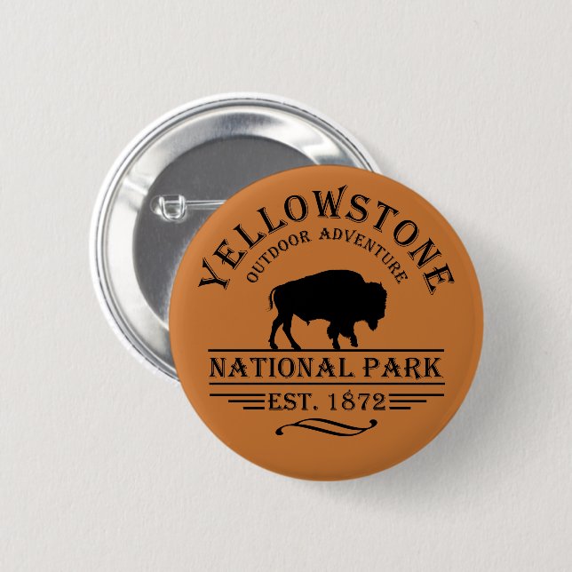 Yellowstone Nationalpark Button (Vorne & Hinten)