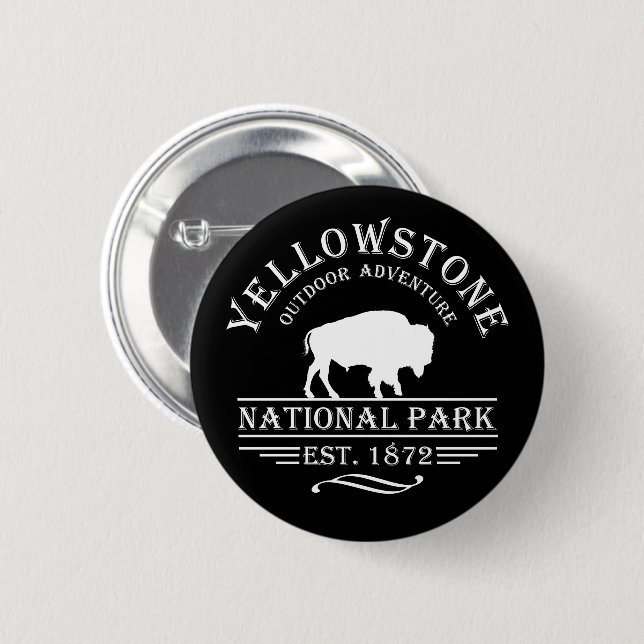 Yellowstone Nationalpark Button (Vorne & Hinten)