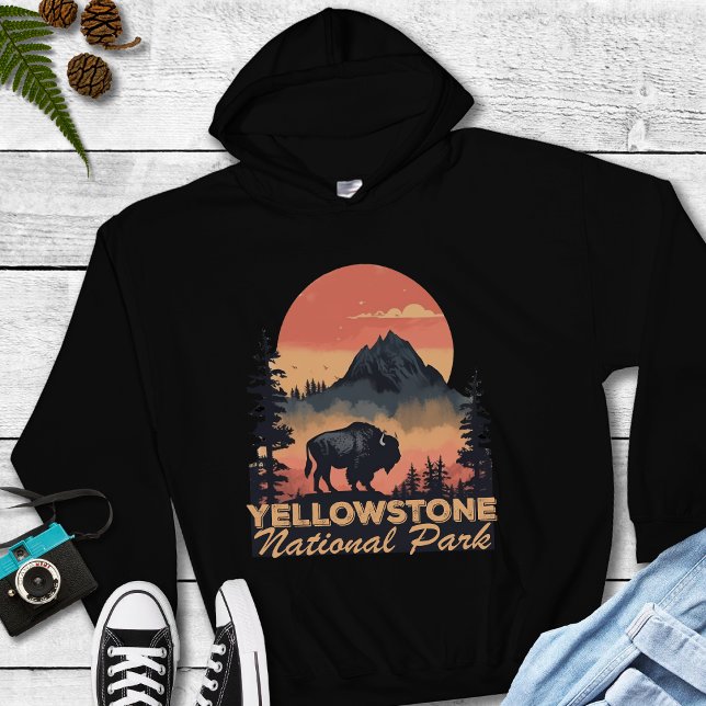 Yellowstone Nationalpark Camping Wandern Hoodie (Von Creator hochgeladen)