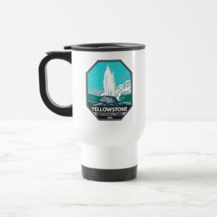Yellowstone-Nationalpark Castle Geyser Vintage  Reisebecher