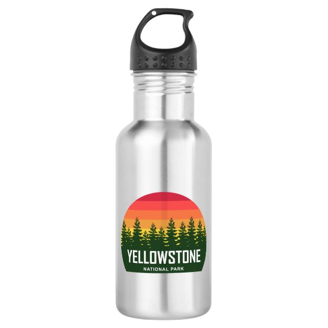 Yellowstone-Nationalpark Edelstahlflasche (Vorderseite)
