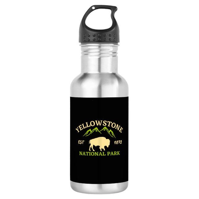 Yellowstone-Nationalpark Edelstahlflasche (Vorderseite)