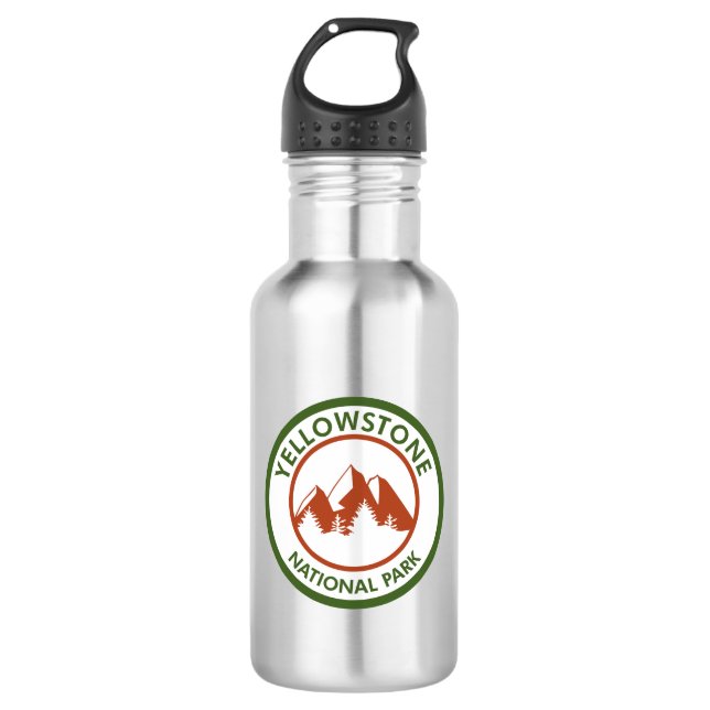 Yellowstone-Nationalpark Edelstahlflasche (Vorderseite)