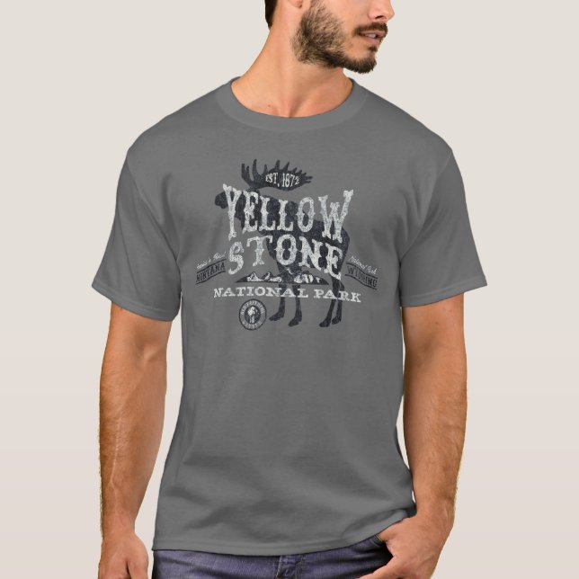 Yellowstone Nationalpark Elch-T - Shirtgrau T-Shirt (Vorderseite)