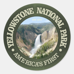 Yellowstone Nationalpark (Fälle) Runder Aufkleber
