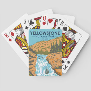 Yellowstone Nationalpark Firehole Falls Vintage Spielkarten