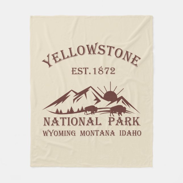 Yellowstone Nationalpark Fleecedecke (Vorderseite)