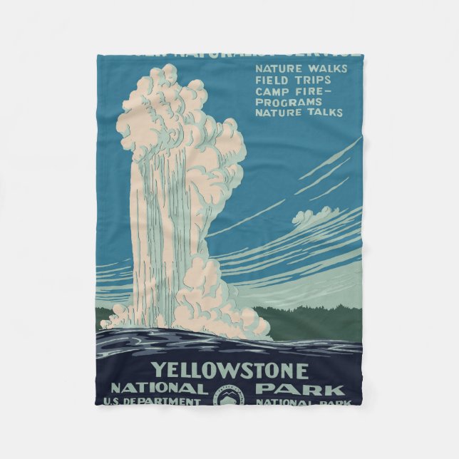 Yellowstone-Nationalpark Fleecedecke (Vorderseite)