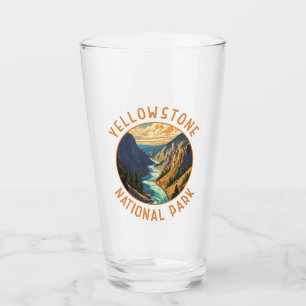 Yellowstone Nationalpark Fluss Distressed Circle Glas