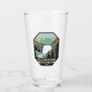 Yellowstone Nationalpark Gibbon Falls Vintag Glas