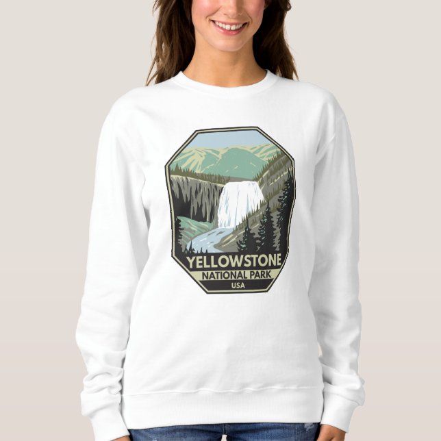 Yellowstone Nationalpark Gibbon Falls Vintag Sweatshirt (Vorderseite)