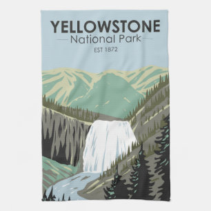 Yellowstone-Nationalpark Gibbon Falls Vintage Geschirrtuch