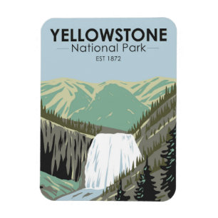 Yellowstone-Nationalpark Gibbon Falls Vintage Magnet