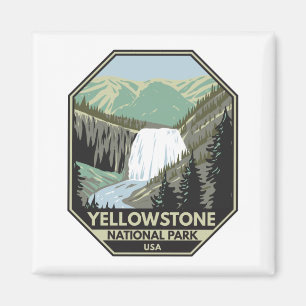 Yellowstone-Nationalpark Gibbon Falls Vintage Magnet