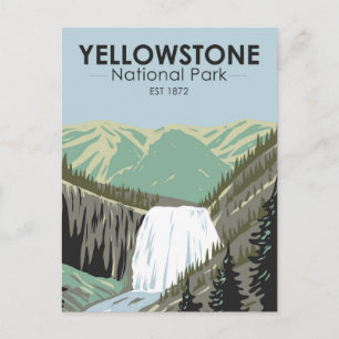 Yellowstone-Nationalpark Gibbon Falls Vintage Postkarte