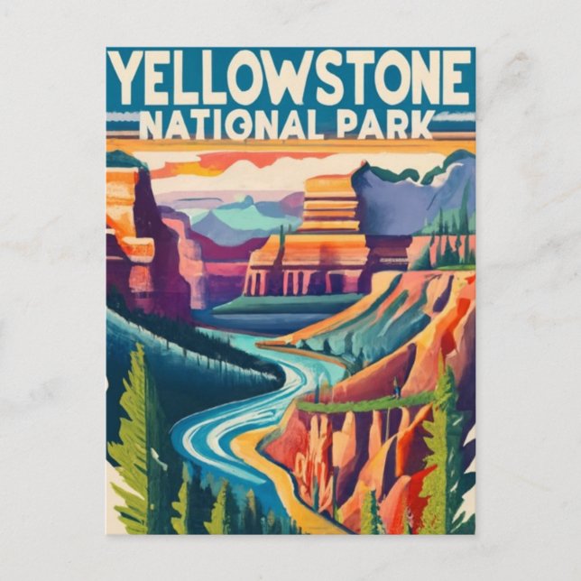 Yellowstone Nationalpark Grand Canyon Feiertagspostkarte (Vorderseite)