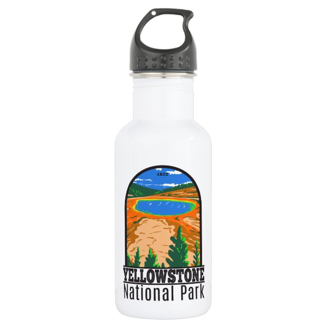 Yellowstone Nationalpark Grand Prisma Spring Edelstahlflasche (Vorderseite)